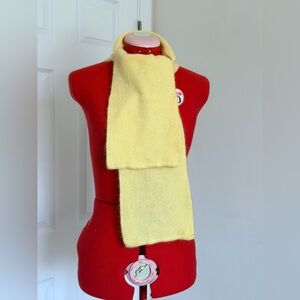 NWOT NEW Butter Yellow Angora Wool Blend Scarf Soft Lightweight Knit 54”